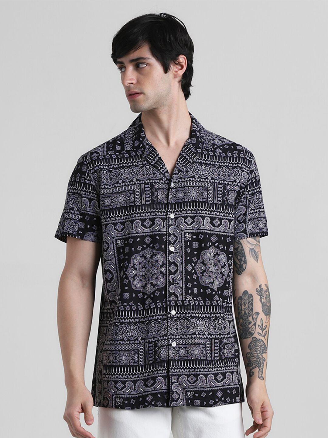 jack & jones ethnic motifs printed casual shirt