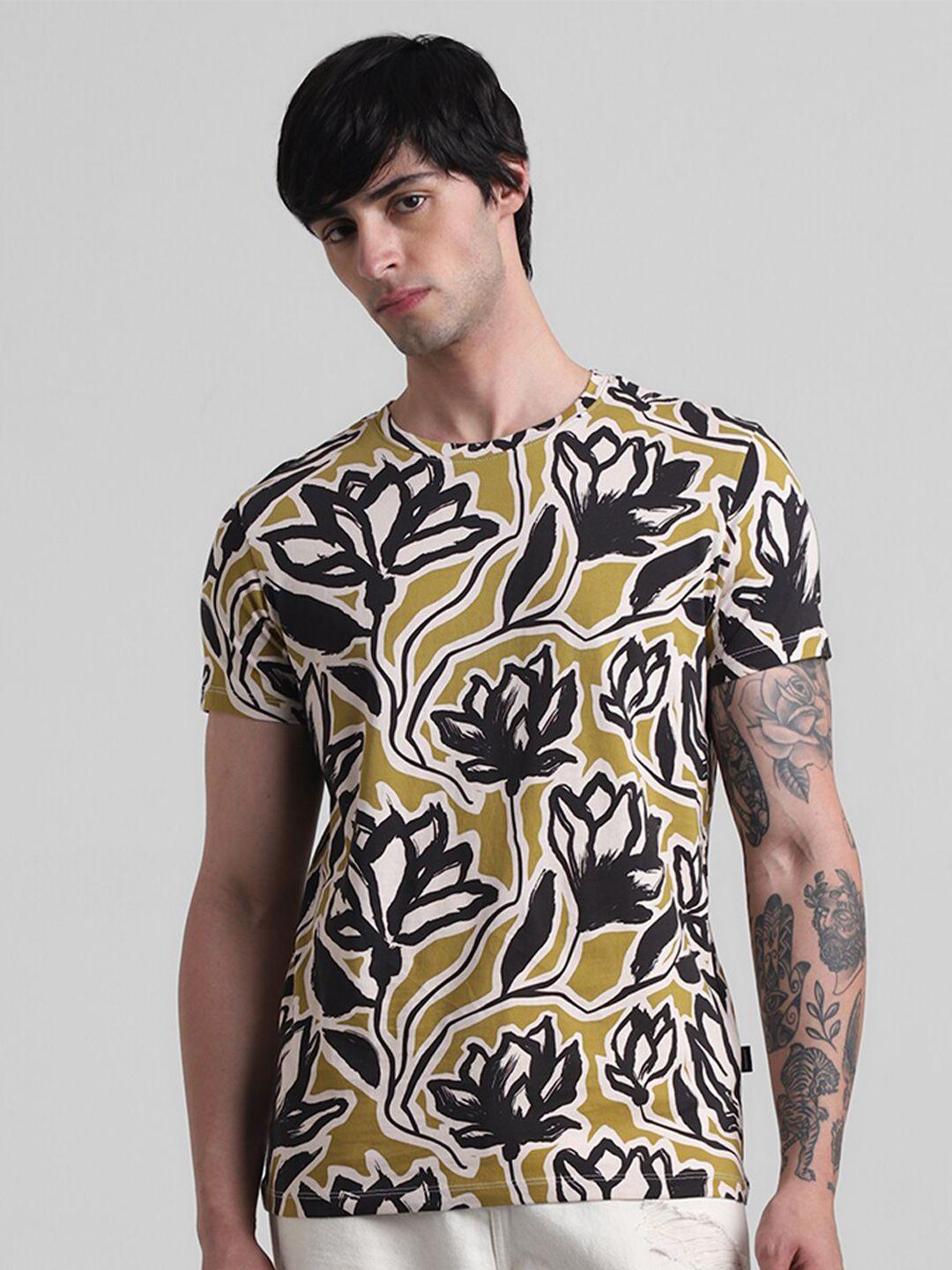 jack & jones floral printed slim fit t-shirt
