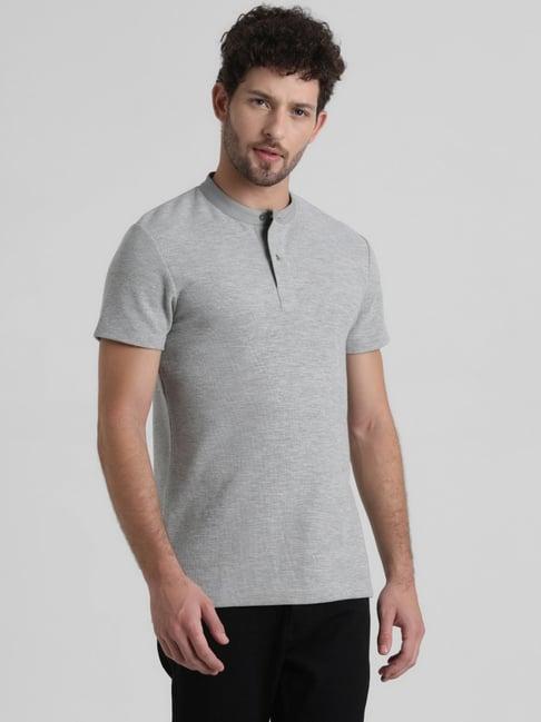 jack & jones frost grey slim fit printed t-shirt