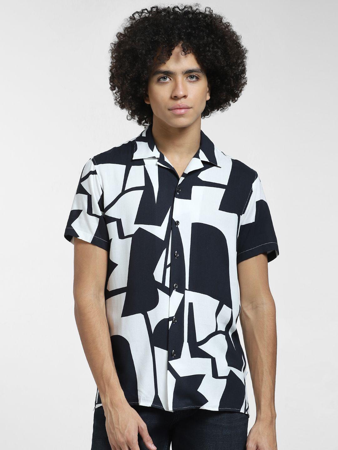 jack & jones geometric printed casual shirt