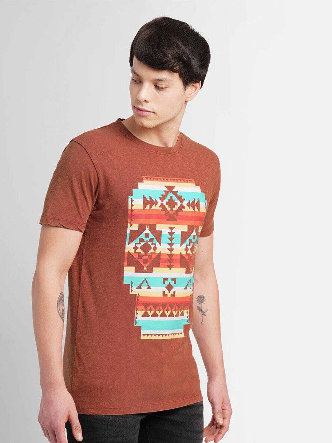 jack & jones graphic printed cotton slim fit t-shirt