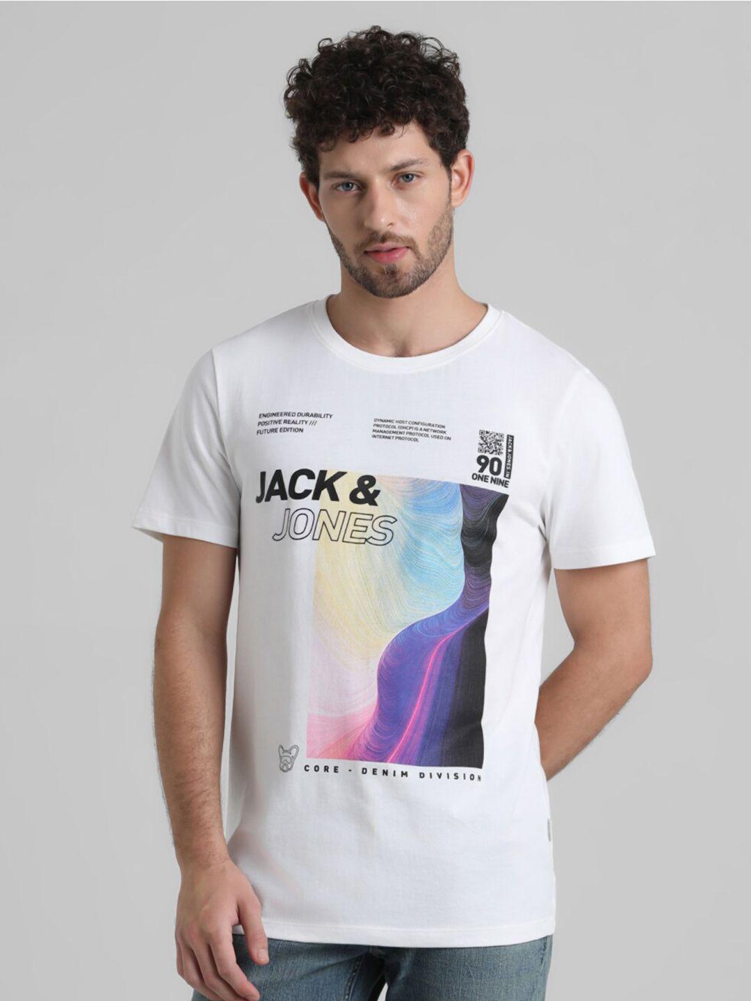 jack & jones graphic printed round neck cotton t-shirt