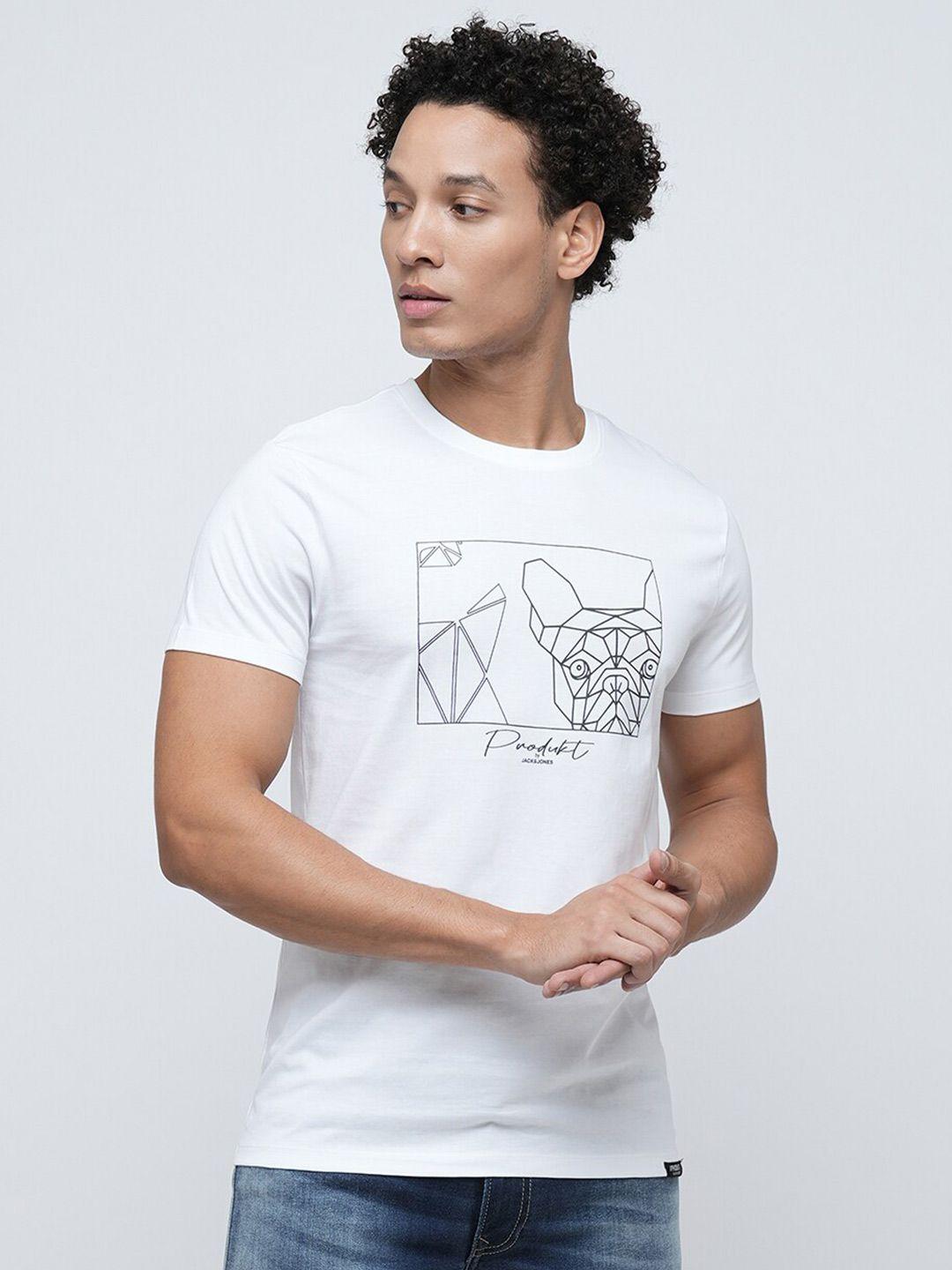 jack & jones graphic printed slim fit cotton t-shirt