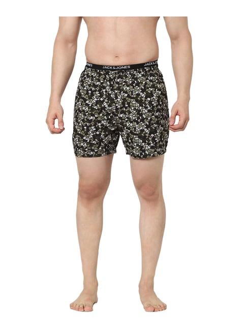 jack & jones green printed boxers