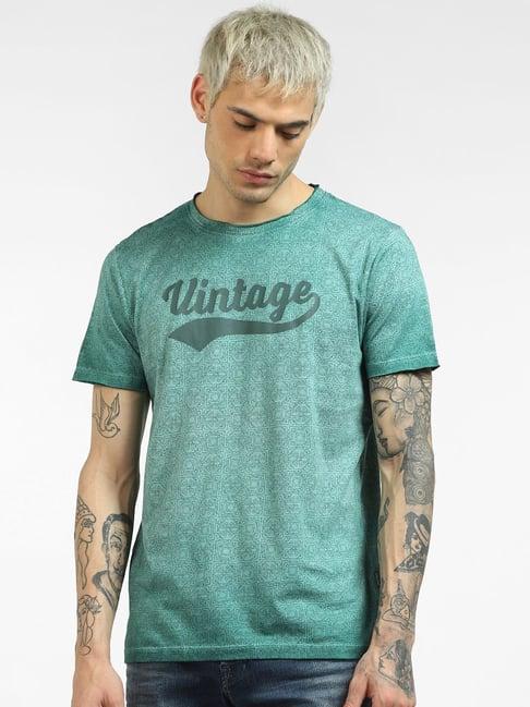 jack & jones green printed t-shirt