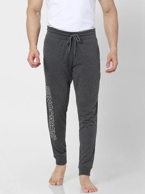 jack & jones grey regular fit printed joggers