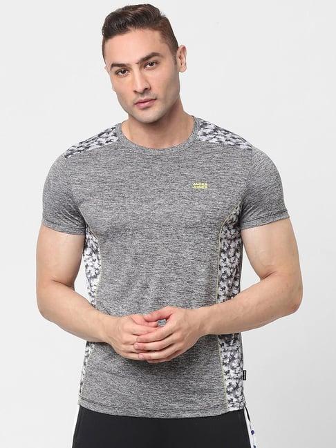 jack & jones grey regular fit printed t-shirt