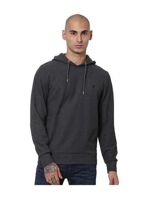 jack & jones grey solid regular fit hoodie