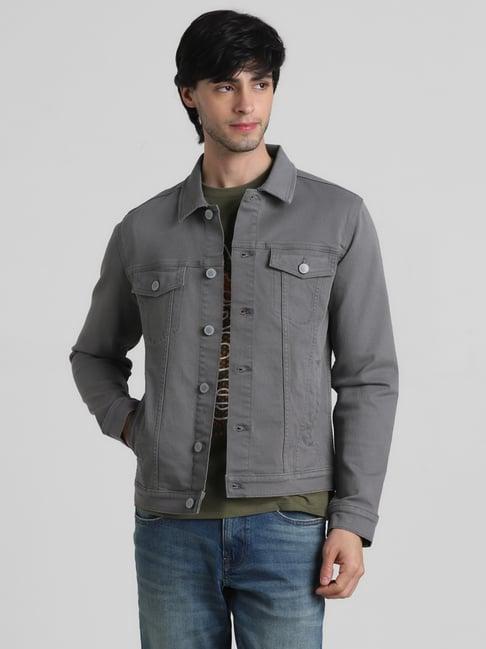 jack & jones gunmetal regular fit denim jacket