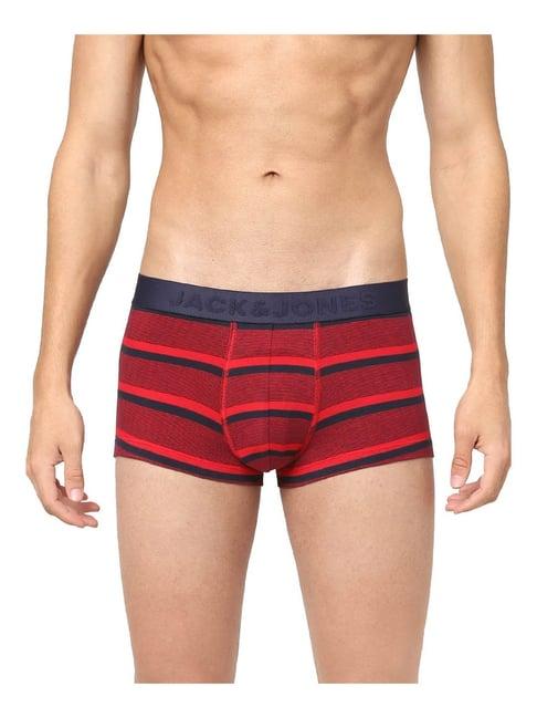 jack & jones hibiscus red striped trunks