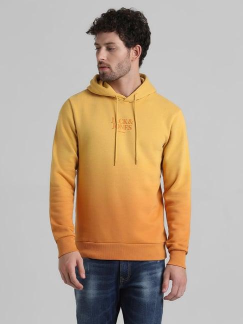 jack & jones honey gold regular fit ombre hooded sweatshirt