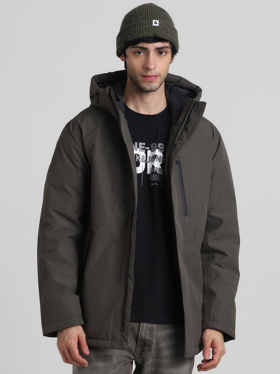 jack & jones hooded zip detail padded jacket