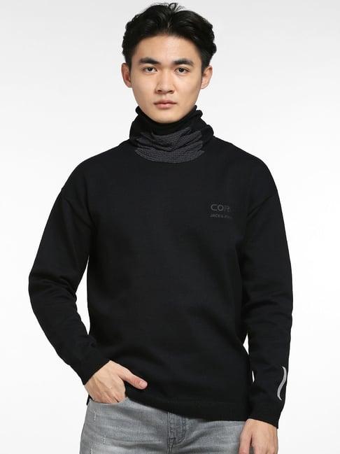 jack & jones jet black regular fit sweater