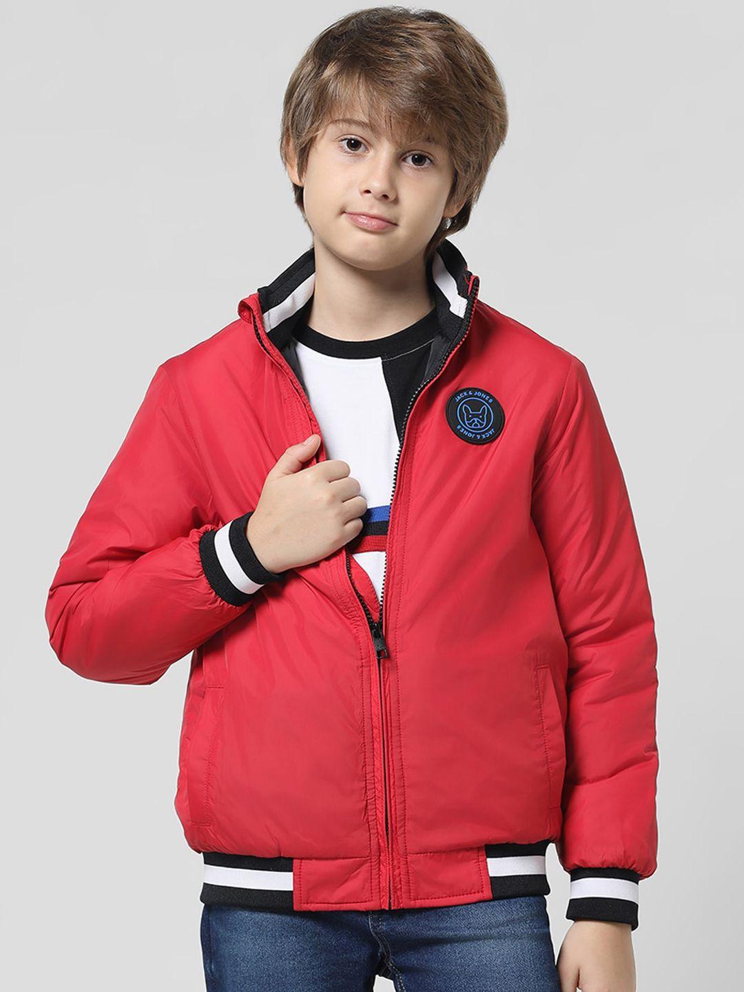 jack & jones junior boys mock collar bomber jacket