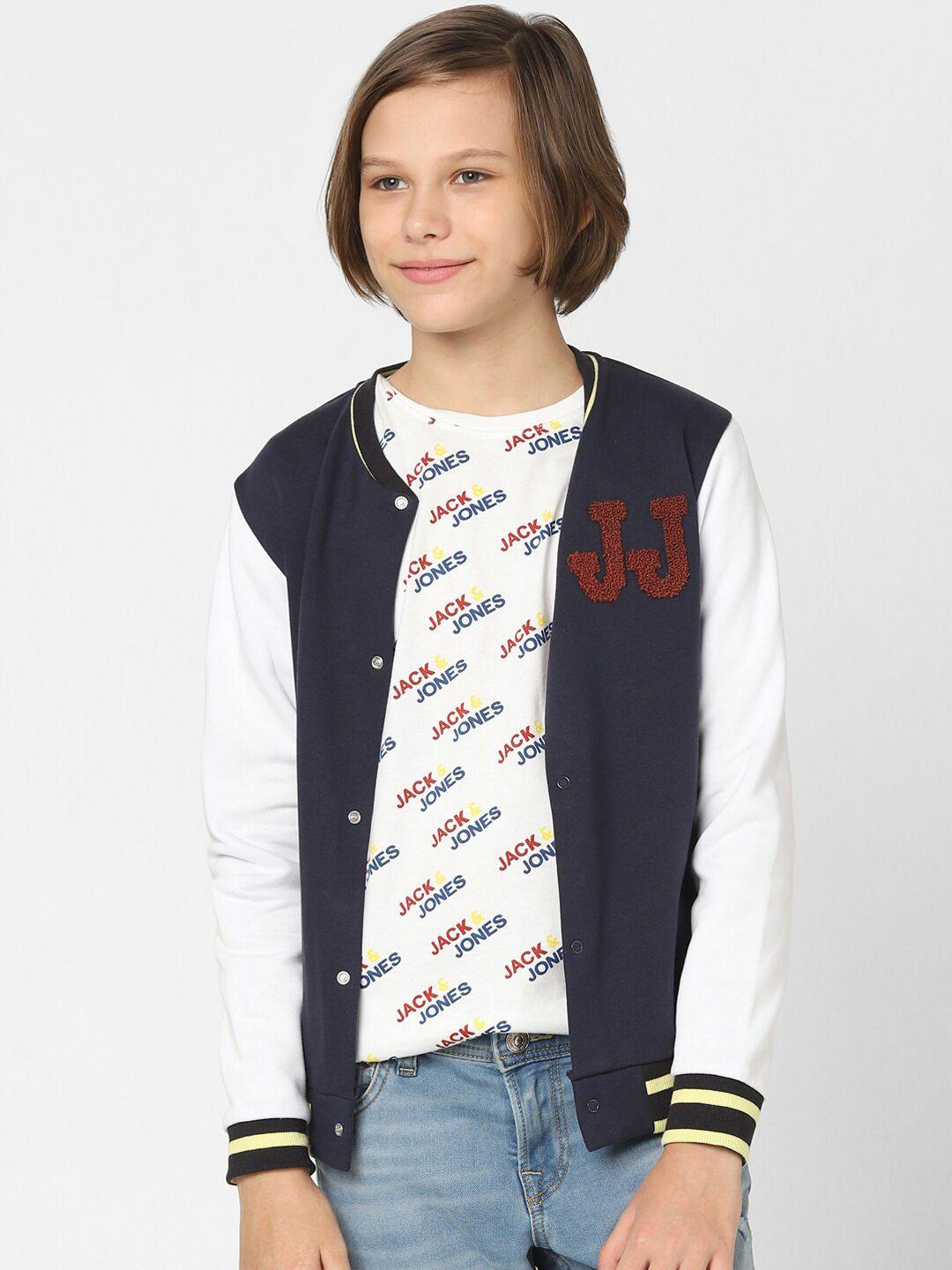 jack & jones junior boys navy blue bomber jacket