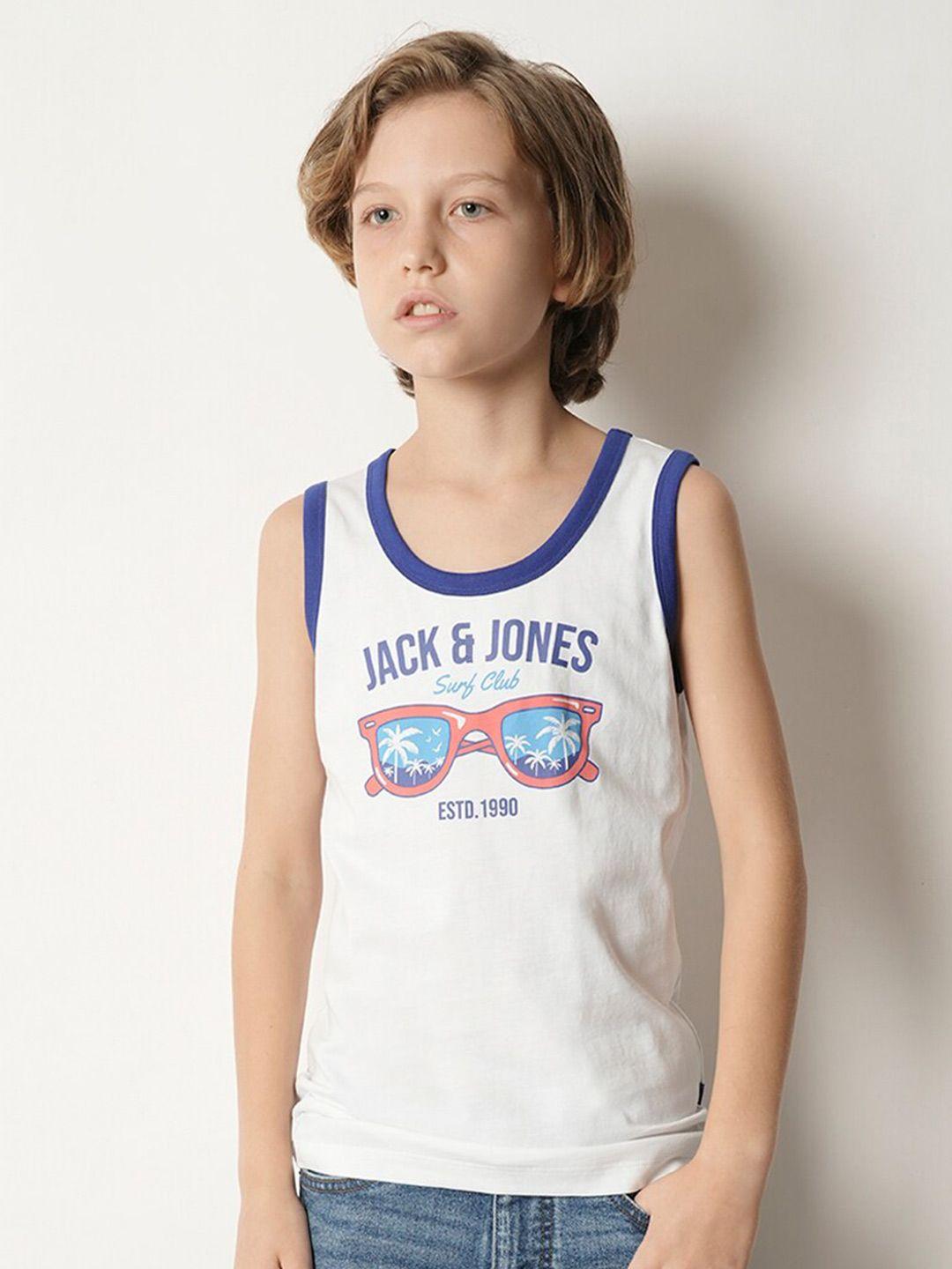 jack & jones junior boys typography applique t-shirt