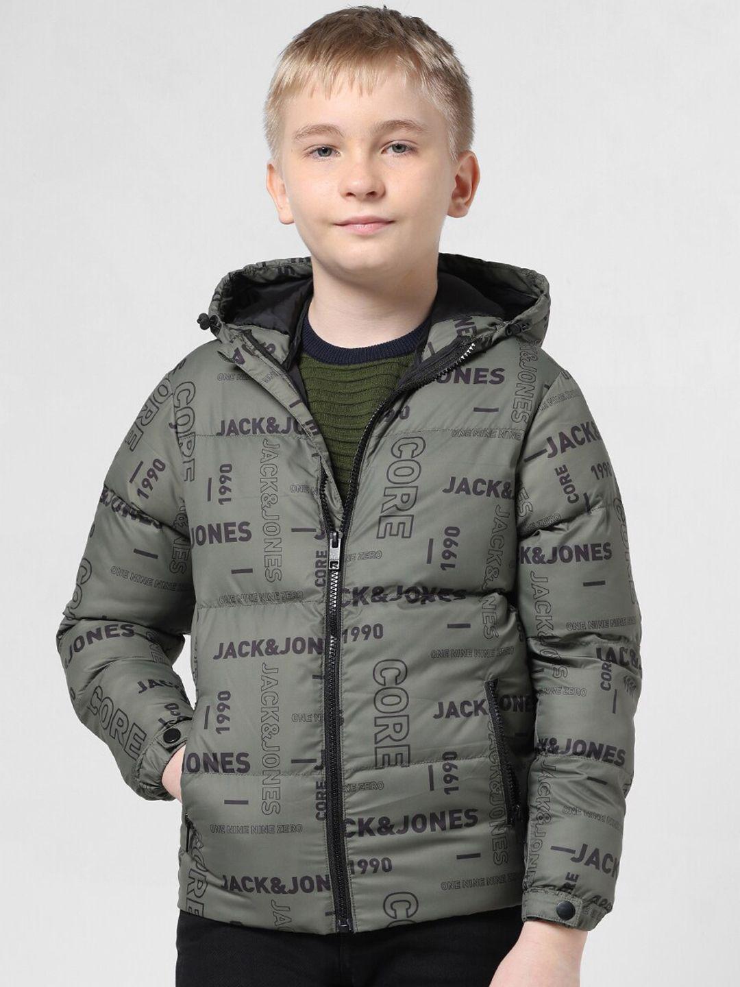 jack & jones junior boys typography printed puffer jacket