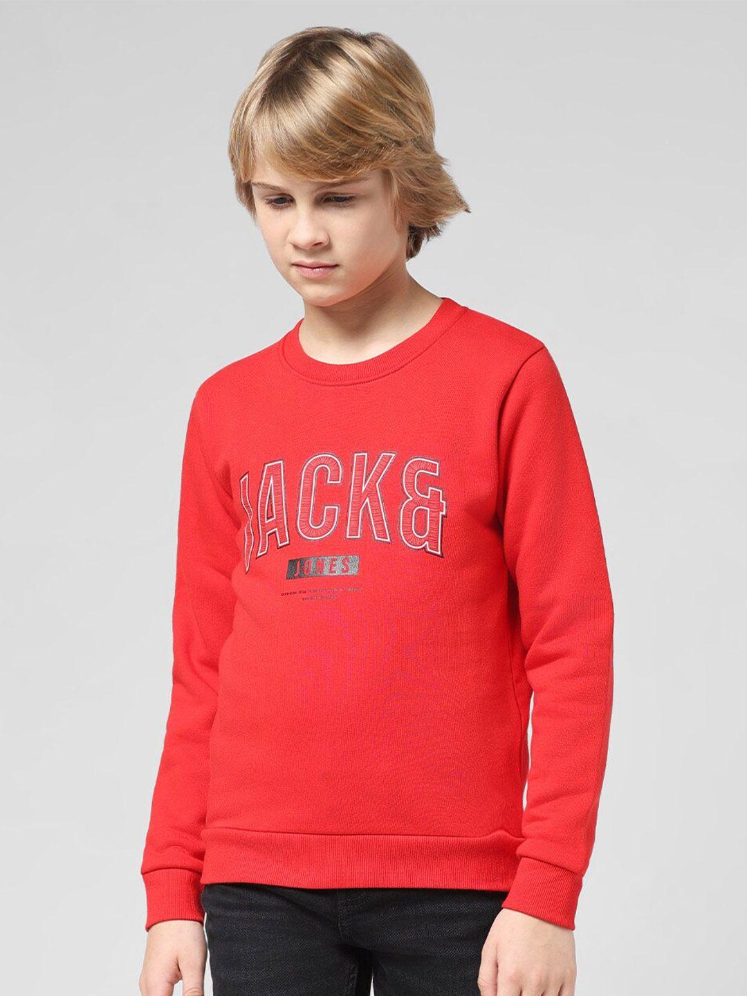 jack & jones junior boys typography printed pullover