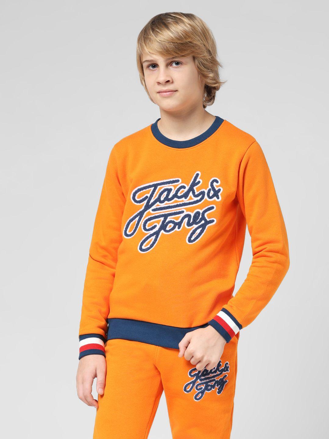 jack & jones junior boys typography printed sweatshirt