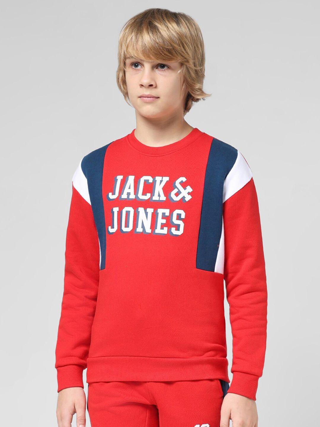 jack & jones junior boys typography printed sweatshirt