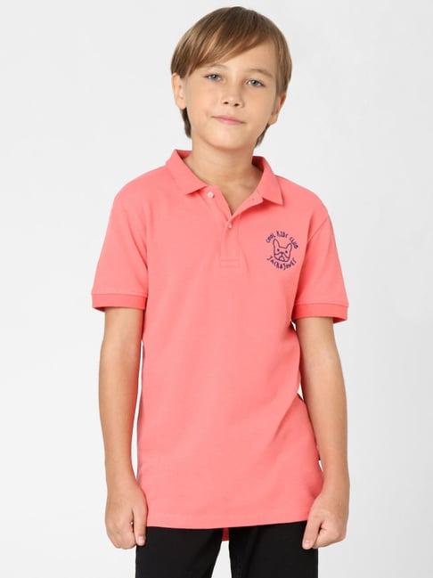 jack & jones junior coral solid  polo t-shirt