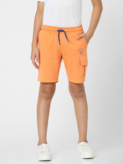 jack & jones junior dark orange solid shorts