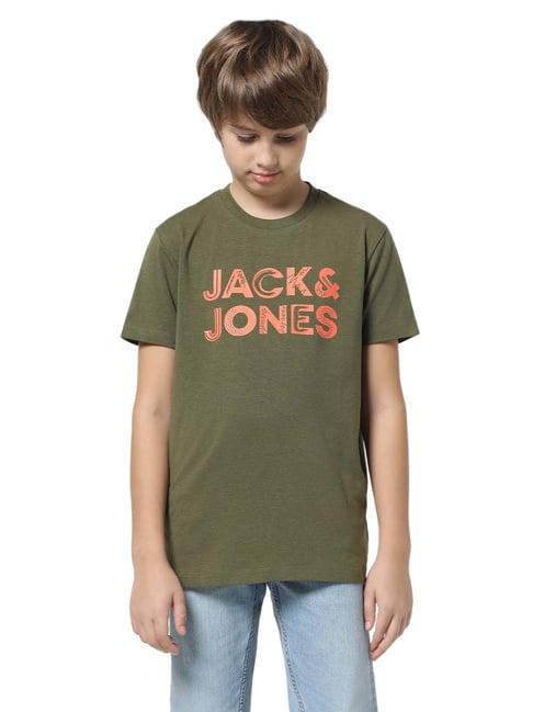 jack & jones junior green printed t-shirt