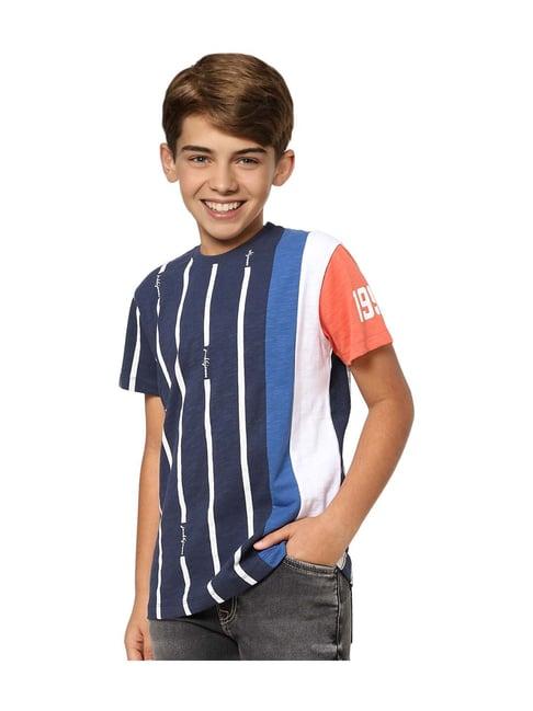 jack & jones junior kids multicolor cotton striped t-shirt