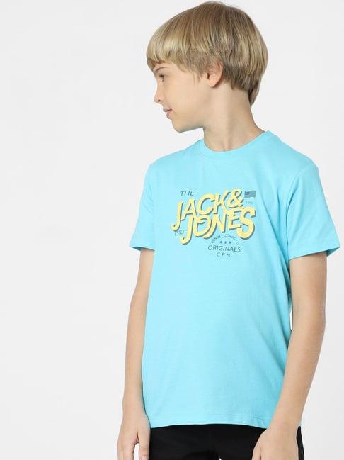 jack & jones junior light blue graphic print t-shirt