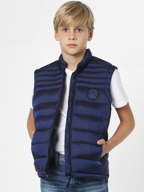 jack & jones junior navy quilted jacket