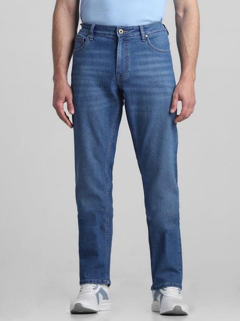 jack & jones light blue denim cotton regular fit jeans