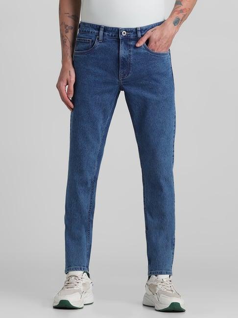 jack & jones light blue denim cotton skinny fit jeans
