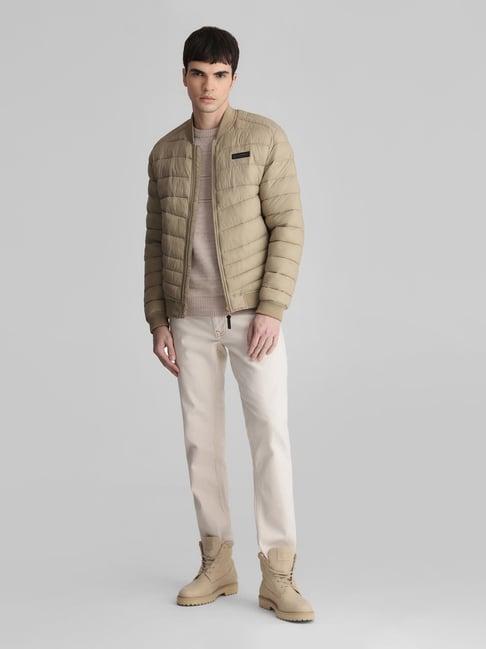 jack & jones light brown regular fit bomber jacket