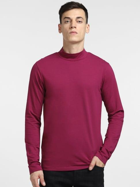 jack & jones maroon crew t-shirt