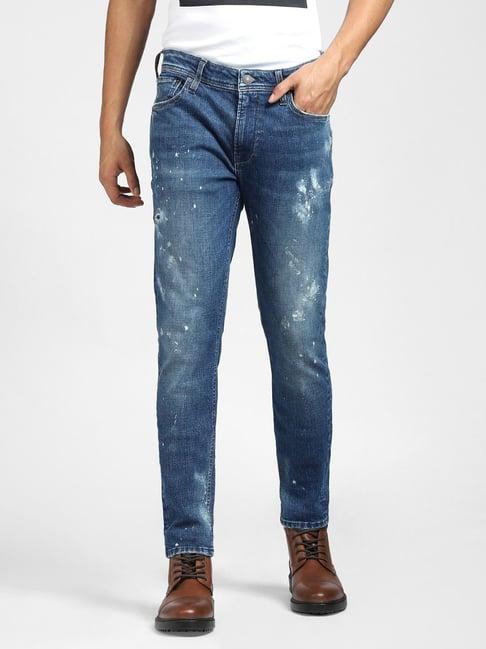 jack & jones medium blue skinny fit jeans