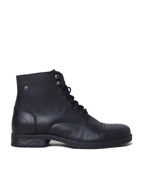 jack & jones men's black derby boots