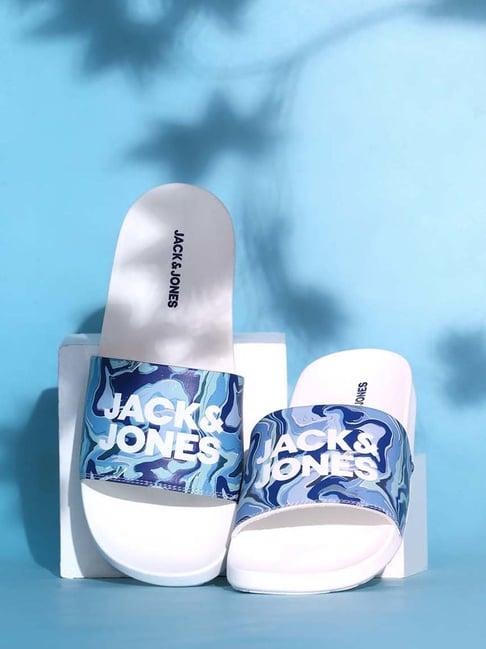 jack & jones men's bright white slides