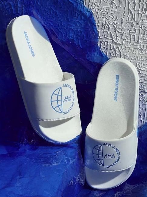 jack & jones men's bright white slides