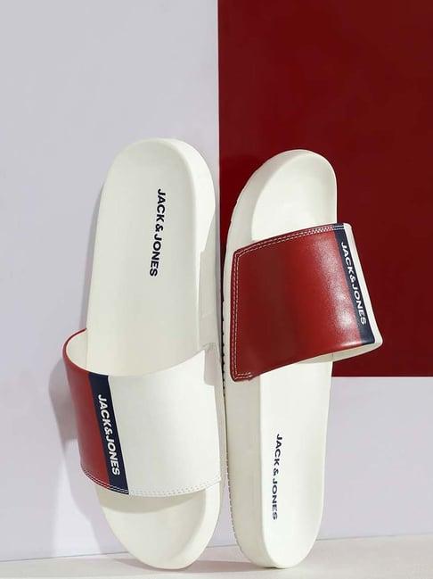 jack & jones men's bright white slides