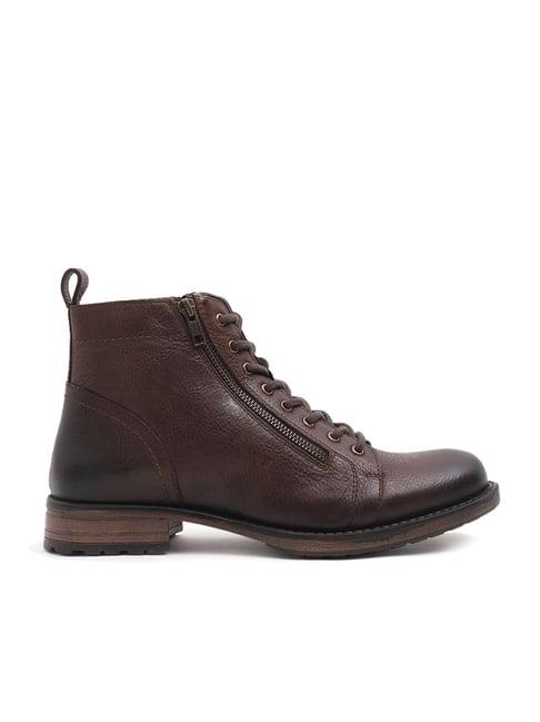 jack & jones men's brown derby boots