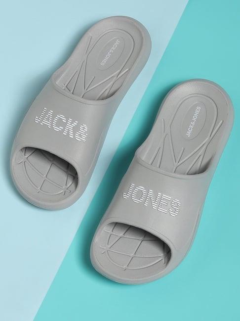 jack & jones men's grey slides