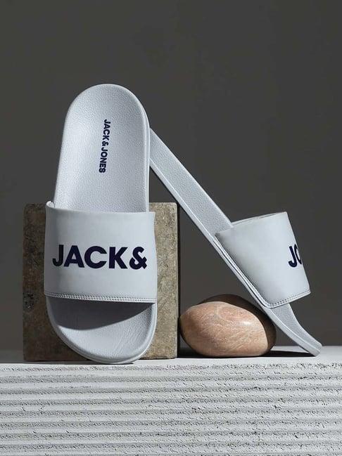 jack & jones men's grey slides