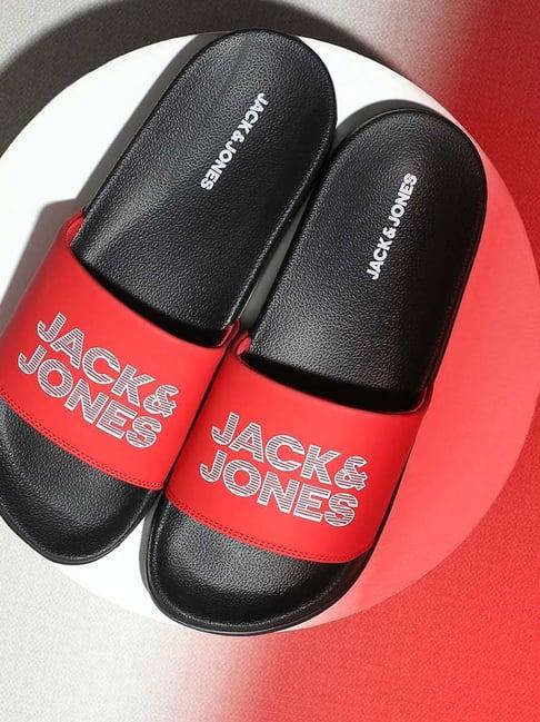 jack & jones men's red slides