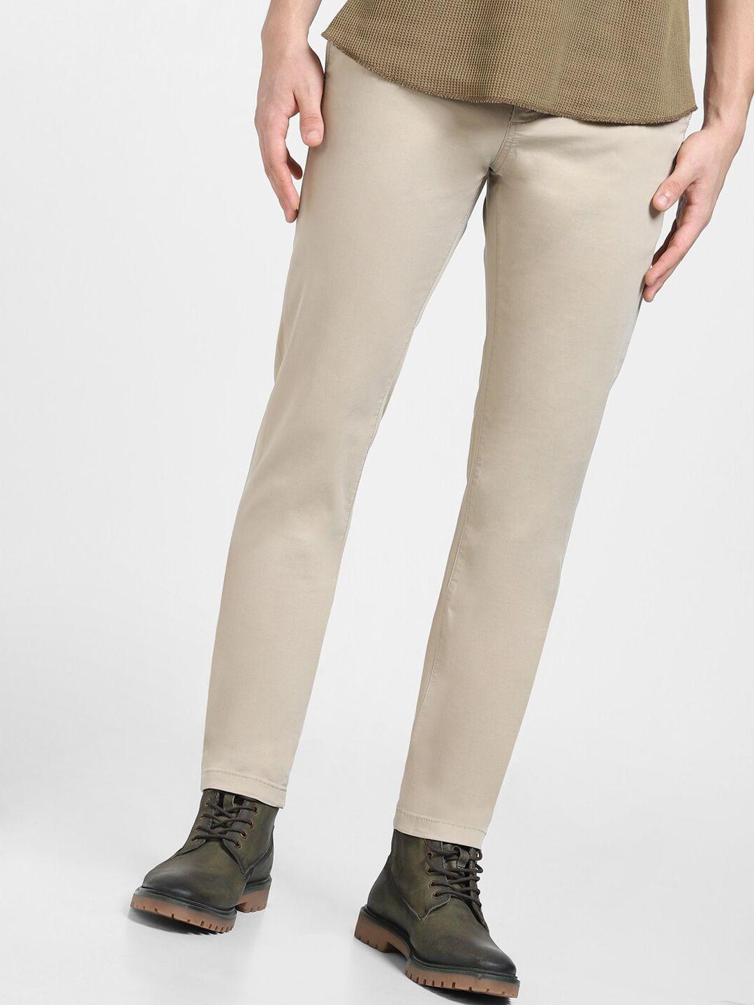 jack & jones men beige trousers