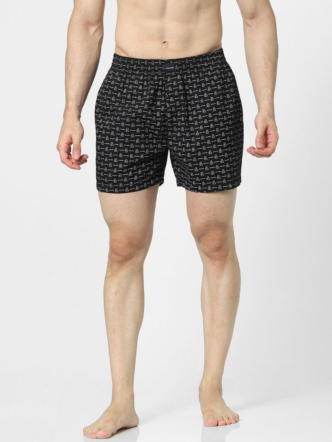 jack & jones men black & white printed boxers