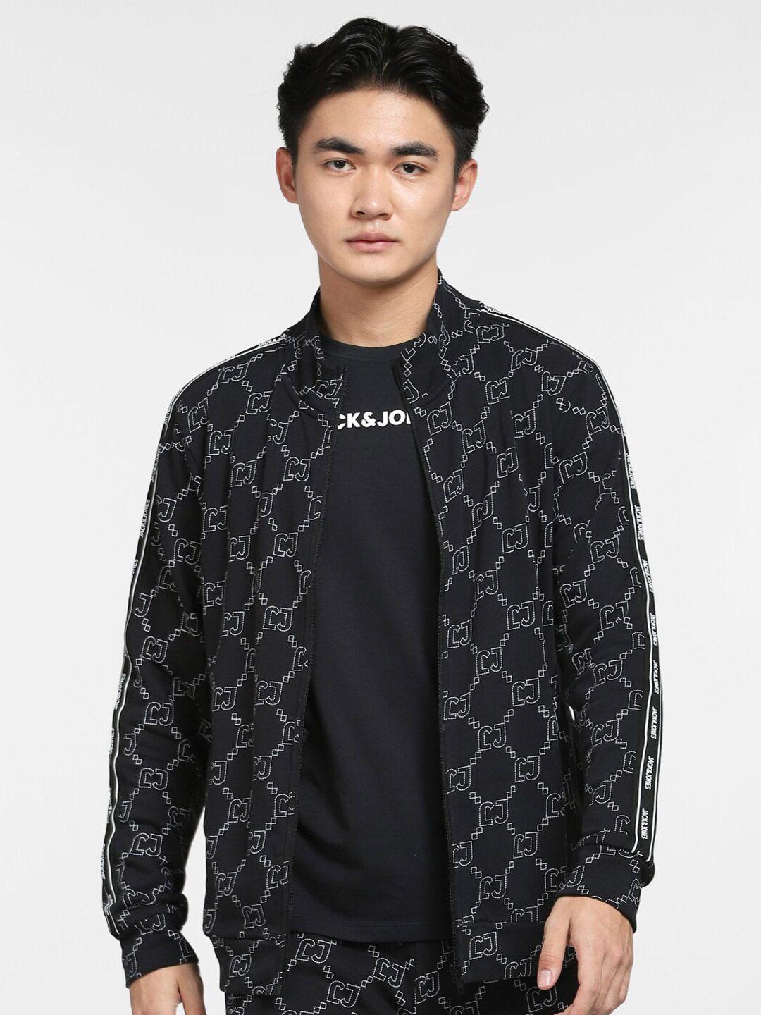 jack & jones men black printed sweatshirt