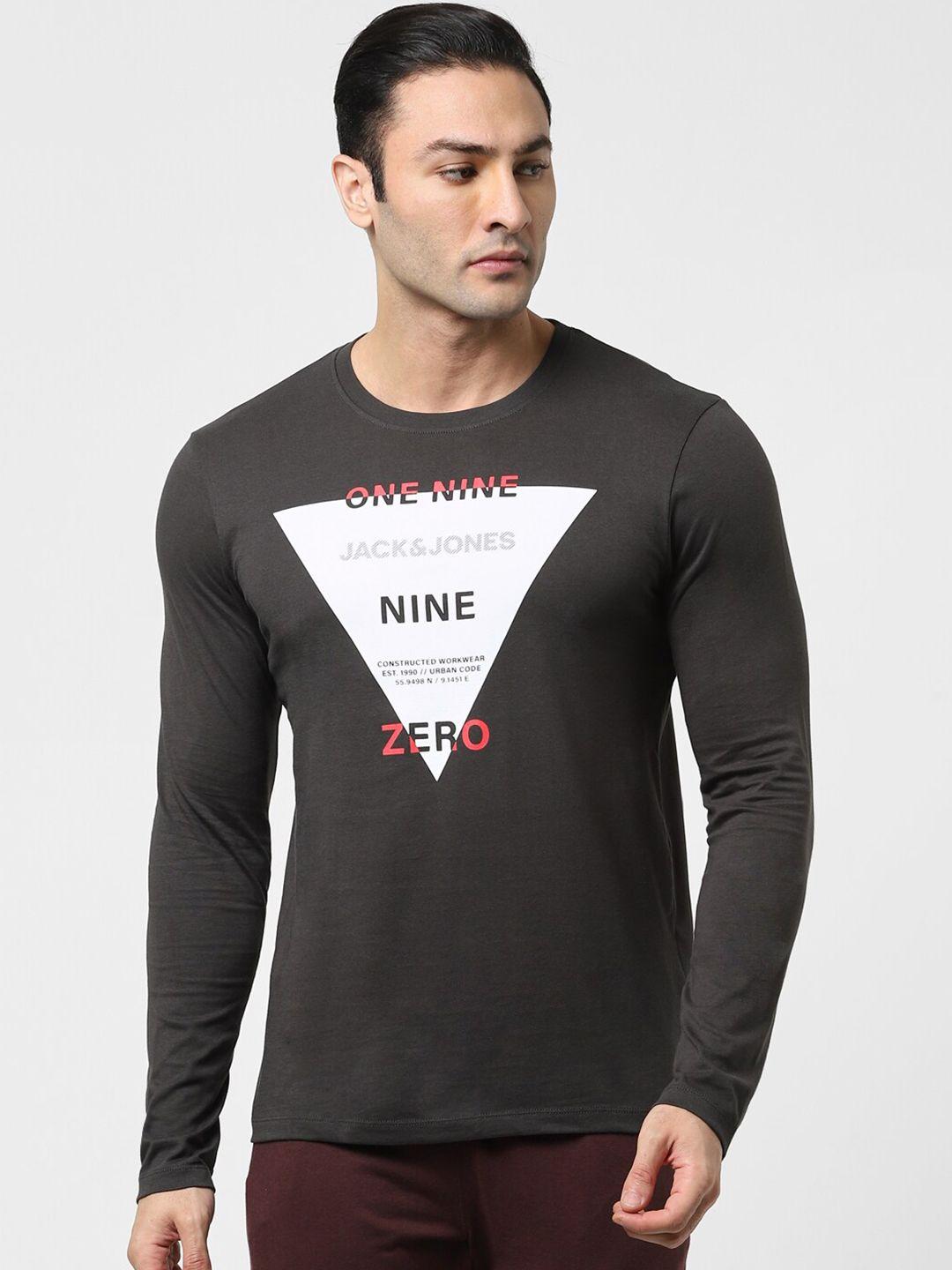 jack & jones men black typography t-shirt