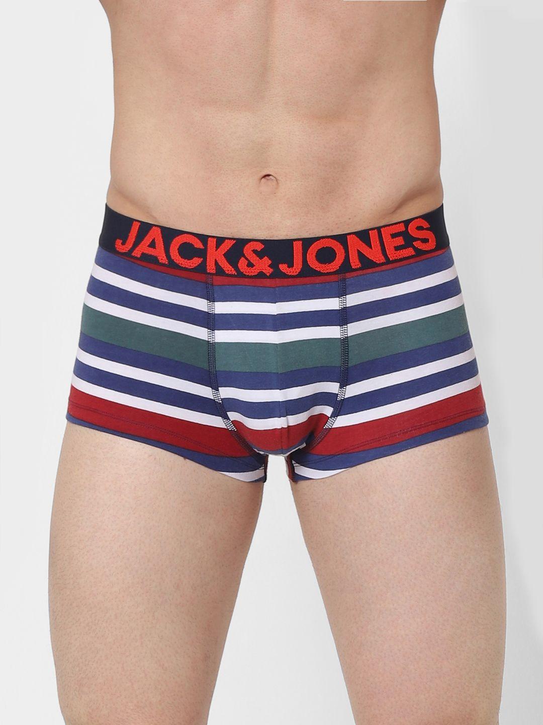 jack & jones men blue & white striped trunks 2288199001