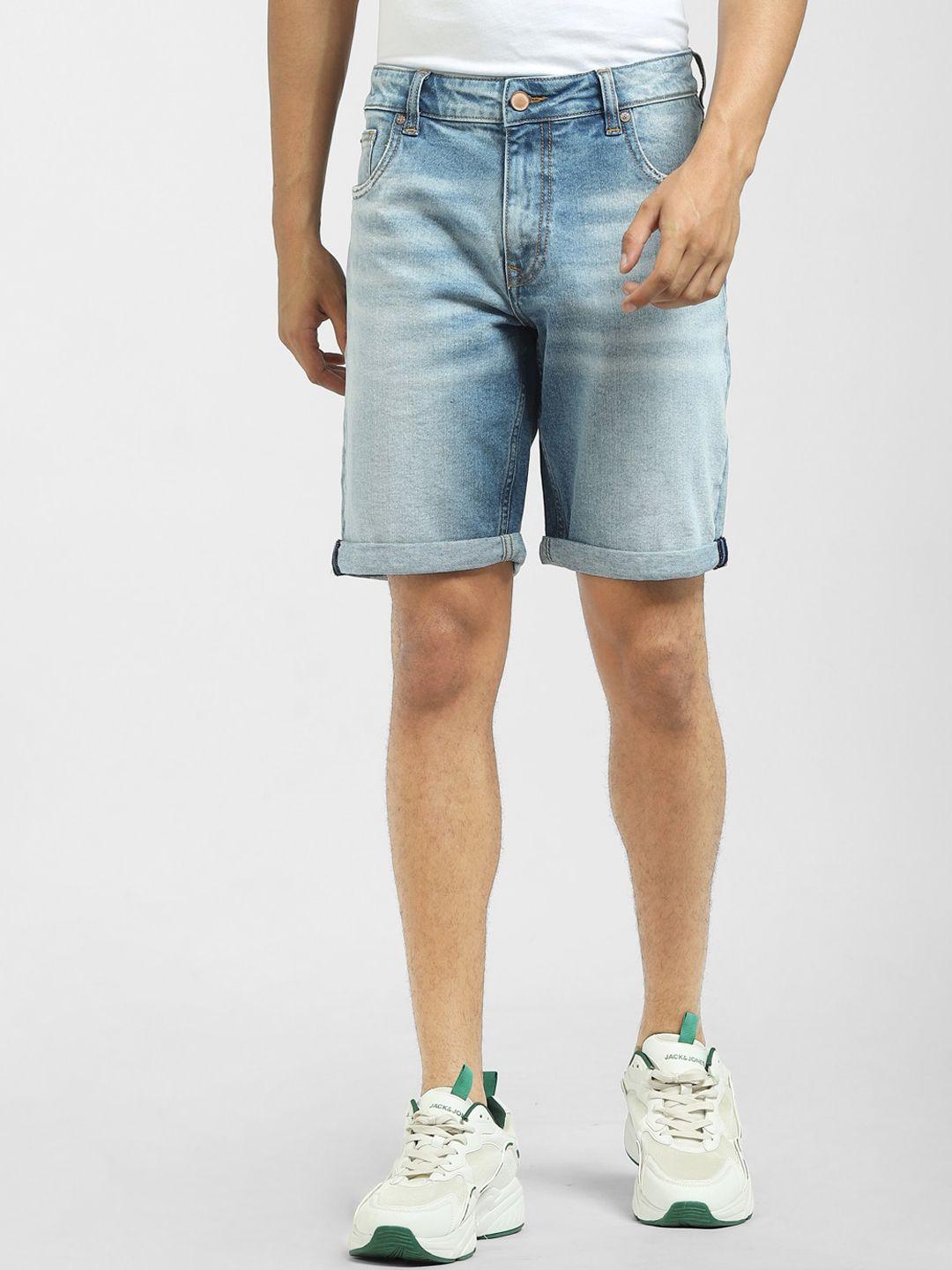 jack & jones men blue denim shorts