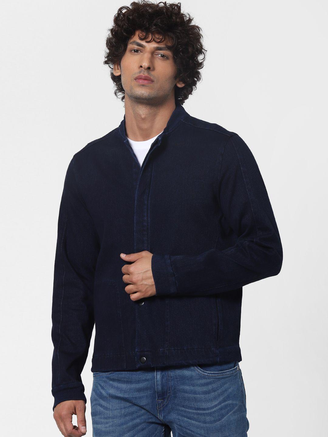 jack & jones men blue open front jacket